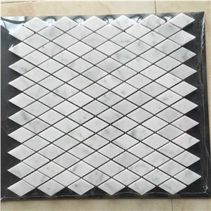 White Marble Mosaic Tile Backsplash Bathroom
