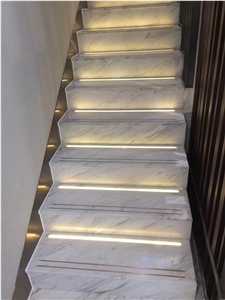 White Marble Steps Volakas Tiles Stair Tread