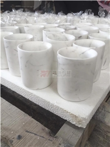White Marble Stone Candle Holders Pen Container White Marble Stone Candle Holders Pen Container