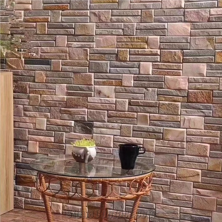 Yellow Slate Cladding Stacked Stone Veneer