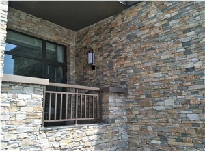 Yellow Slate Cladding Stacked Stone Veneer