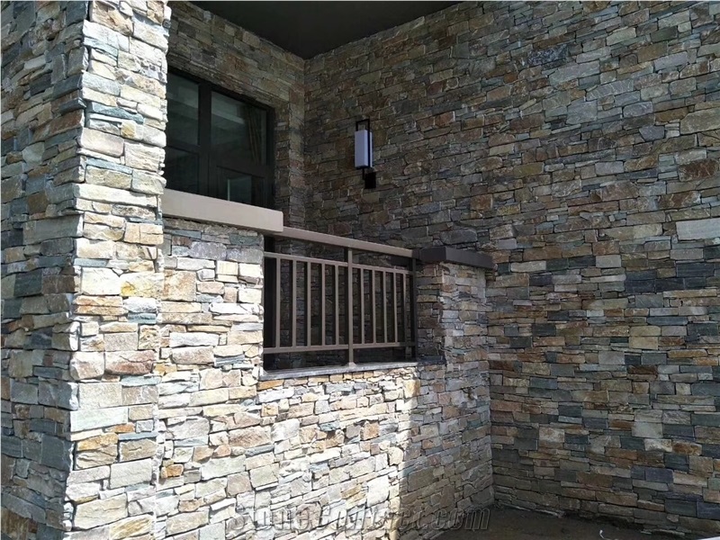 Yellow Slate Wall Cladding Ledging Stone