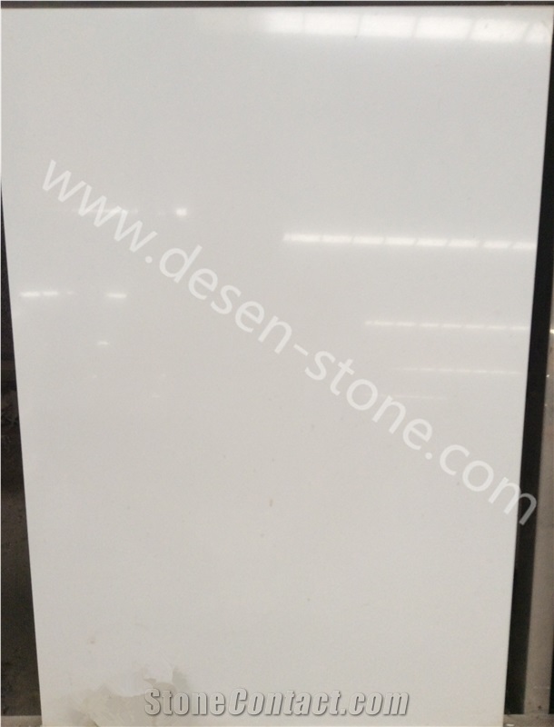 Pure White Artificial Marble Quartz Stone Slabs