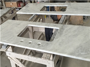 Carrara White Marble Straight Polished Vanity Tops