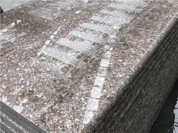 G648 China Brown Granite Full Bullnose Edge Stairs