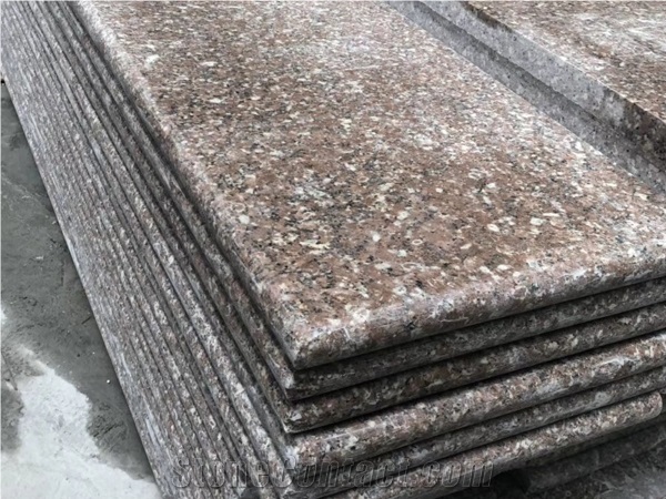 G648 China Brown Granite Full Bullnose Edge Stairs