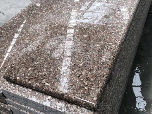 G648 China Brown Granite Full Bullnose Edge Stairs