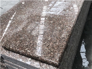 G648 China Brown Granite Full Bullnose Edge Stairs