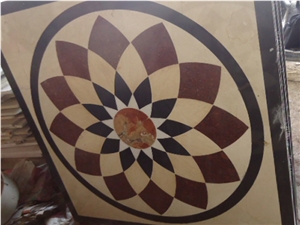 Round Pattern Colorful Stone Waterjet Medallions