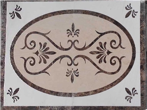 Small Square Floor Polished Waterjet Medallions