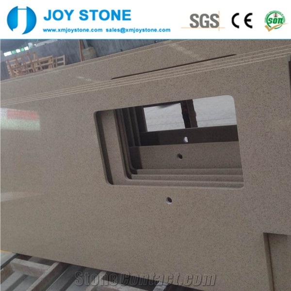 Wholesale Quartz Stone Beige Kitchen Countertop