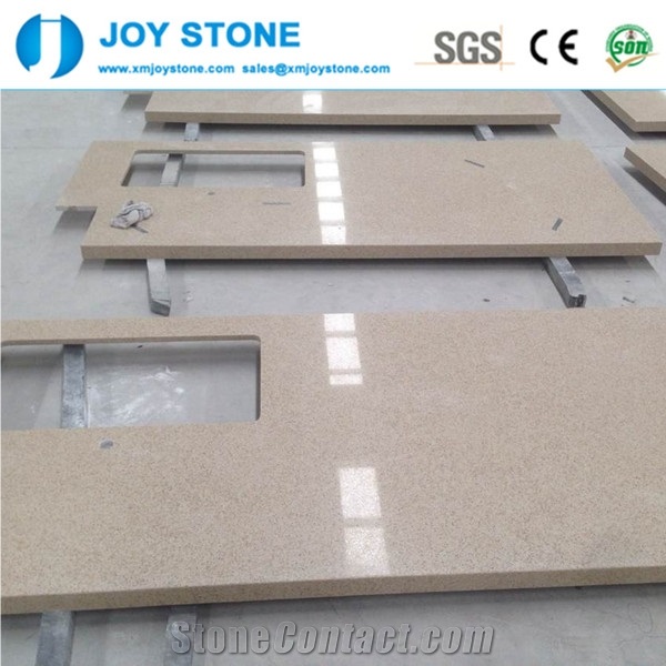 Wholesale Quartz Stone Beige Kitchen Countertop