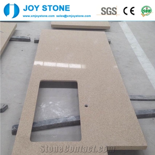 Wholesale Quartz Stone Beige Kitchen Countertop