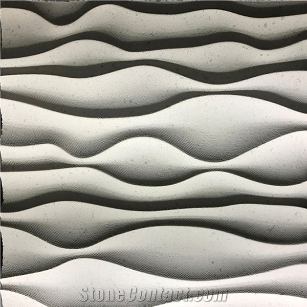 3d Carving Wall Application Moca Cream Limestone