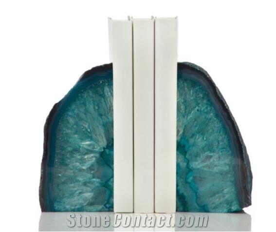 Agate Bookends Semiprecious Stone Office Desk