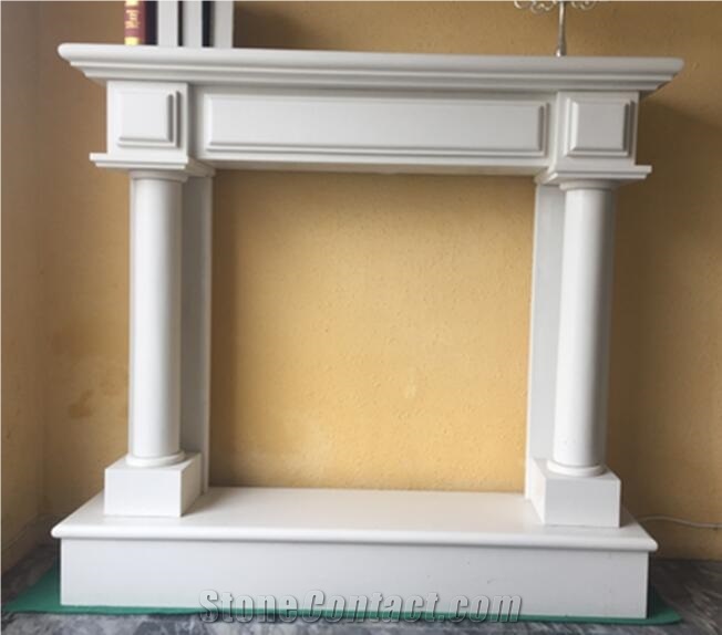 Artificial Stone Fireplace Column Carving Customiz