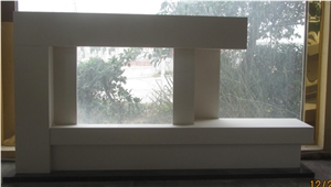 Bianco Botticino Mantel,Handcarved Fireplace