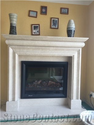 Botticino Classicomarble Indoor Fireplace Mantel
