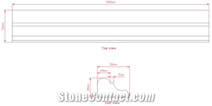 Carrara Bianco Honed 12" Marble Chair Rail Molding