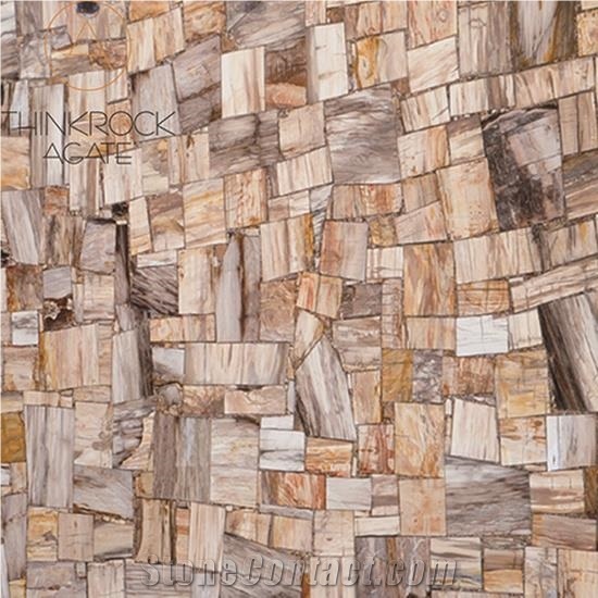China Wood Stone Wall Cladding Semiprecious Stone Tiles