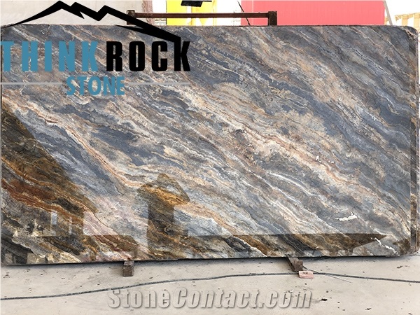 Golden Black Travertine Slab