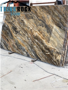 Golden Black Travertine Slab