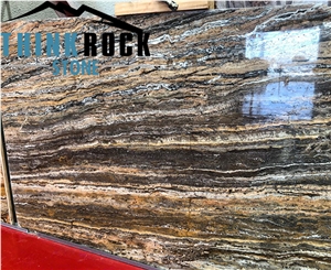 Golden Black Travertine Slab