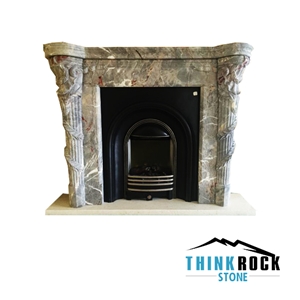 Italy Vena Grigio Marble Fireplace Surrounding