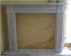 Modern Fireplace Carrara Marble Simple Design