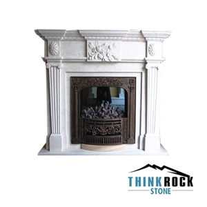 Turkey Ultraman Beige Marble Fireplace Surrounding