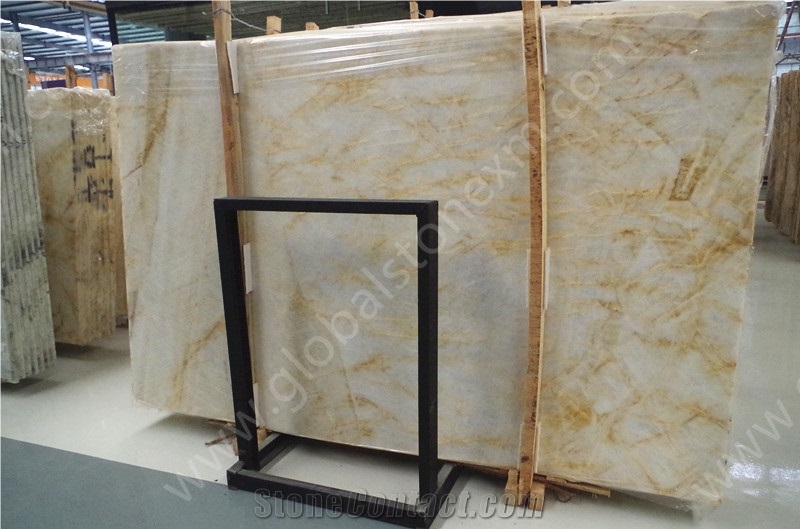 Amber Onyx Slab Beige Tile for Tabletop Vanity Top