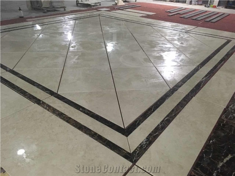 Beige Marble,Ottoman Beige,Custom Lobby Medalions