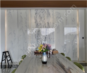 Calacatta Clouds Nano Glass Stone Wall Cladding