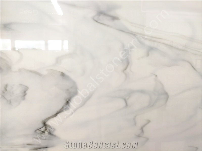 Calacatta White Nano Glass Stone Slab