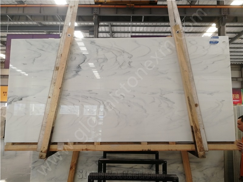 Calacatta White Nano Glass Stone Slab