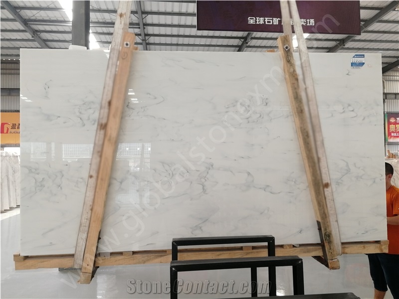 Calacatta White Nano Glass Stone Slabs