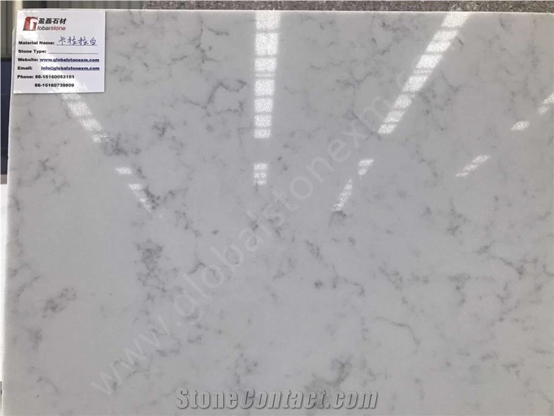 Carrara White Quartz Slabs