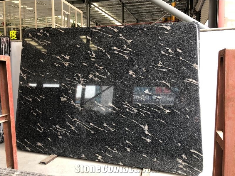 China Black Via Lactea Granite Slabs&Tiles,Snow Grey