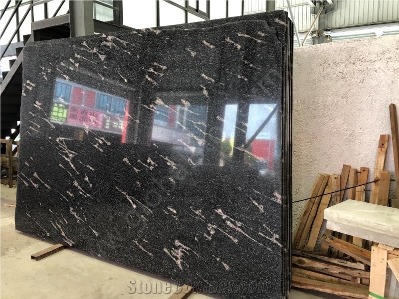 China Black Via Lactea Granite Slabs&Tiles,Snow Grey