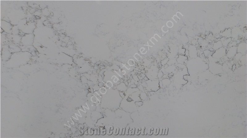 Contemporary Statuario White Quartz Stone Slabs