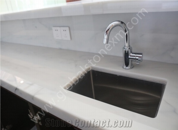 Exotic Calacatta White Nano Glass Stone