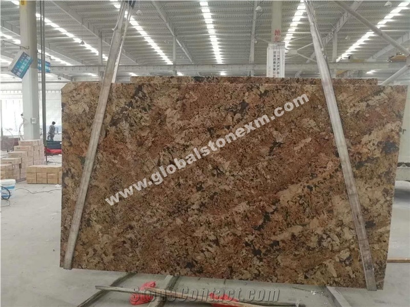 Hot Selling Alaska Gold Slabs Tiles for Flooring
