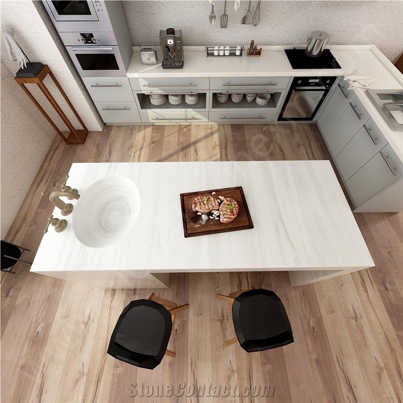 Kartso White,White with Grey Veins,Nano Quartz