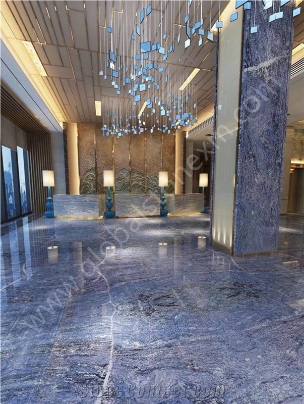 Luxurious Alpine Blue Granite Slabs for Reception