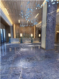 Luxurious Alpine Blue Granite Slabs for Reception