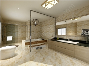 New Amber Beige Onyx Bathroom Walling and Flooring, Onyx Bathroom Decorating