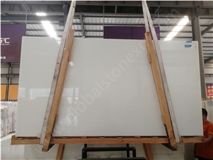 Pure White Nano Glass Stone Artificial Marble Slabs