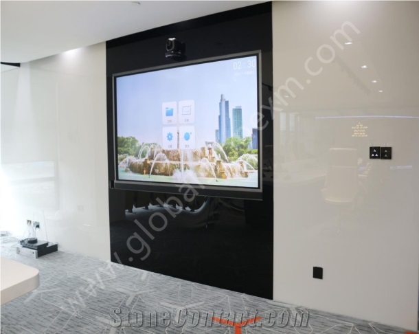 Pure White Nano Glass Stone Slab for Wall Cladding