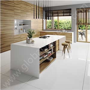 Pure White Nano Glass Stone Slab for Wall Cladding