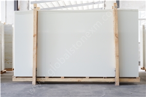 Pure White Nano Glass Stone Slab for Wall Cladding